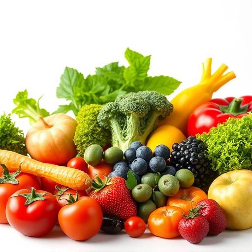 A collection of colorful fruits and vegetables known for their antioxidant properties
