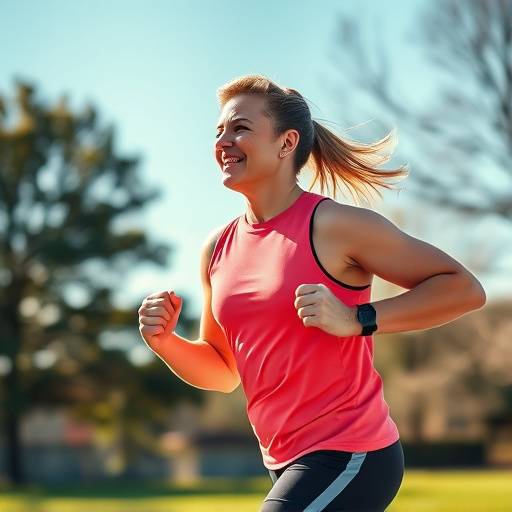 A person feeling energetic and vibrant while exercising outdoors